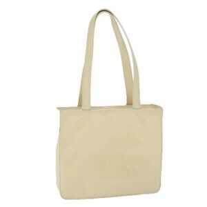 Authentic CHANEL Shoulder Bag Patent leather Beige CC